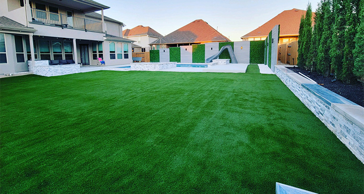 residential artificial turf installation